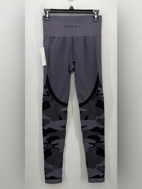 Koral Gray and Black Camo Seamless High-Waist athletic gym Leggings NWT!